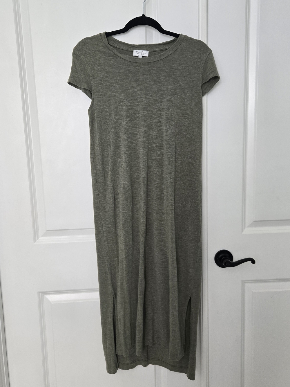 Jessica Simpson Olive Maxi Tee Dress with Side Slits